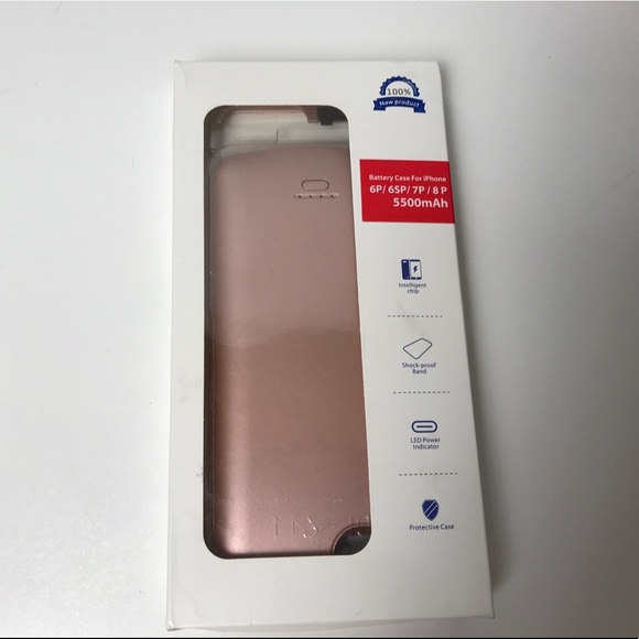 IPHONE Battery Case for 6P/6SP/7P/8P Rose Gold NEW - Picture 5 of 6